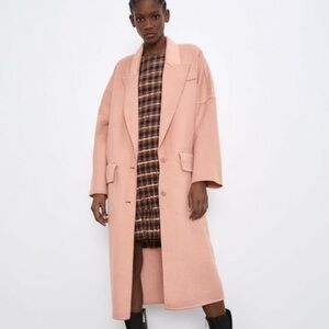 NWOT Zara Tangerine Oversized Double-breasted Coat